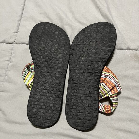 Sanuk Yoga Sling 2 Tribal Strap Knit Yoga Mat Flip Flop Sandals Women's Size 10 - Picture 9 of 10